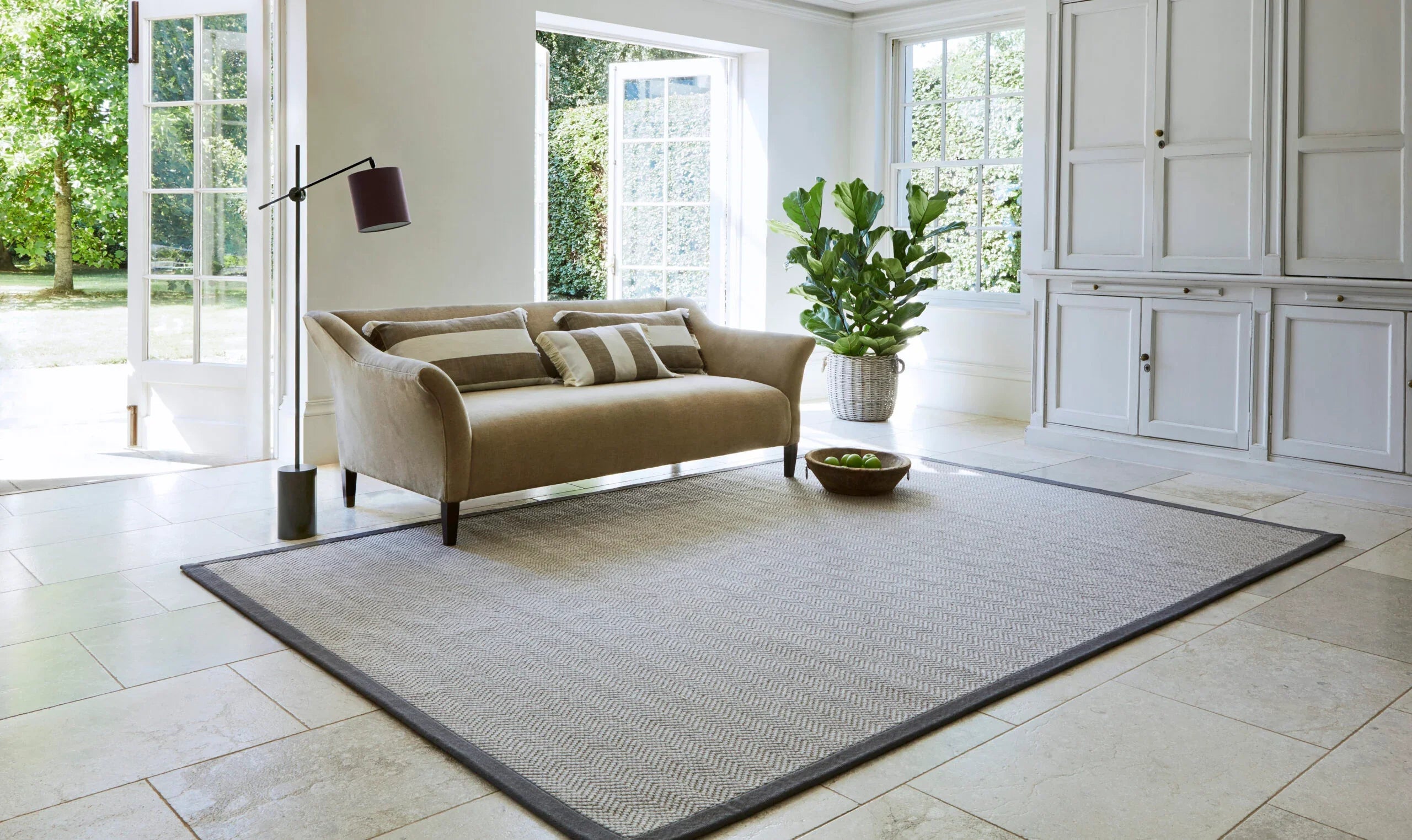 Jacaranda matta Natural Weave Herringbone Ullmatta