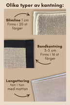 Bandkantning av mattor 3-5 cm visning